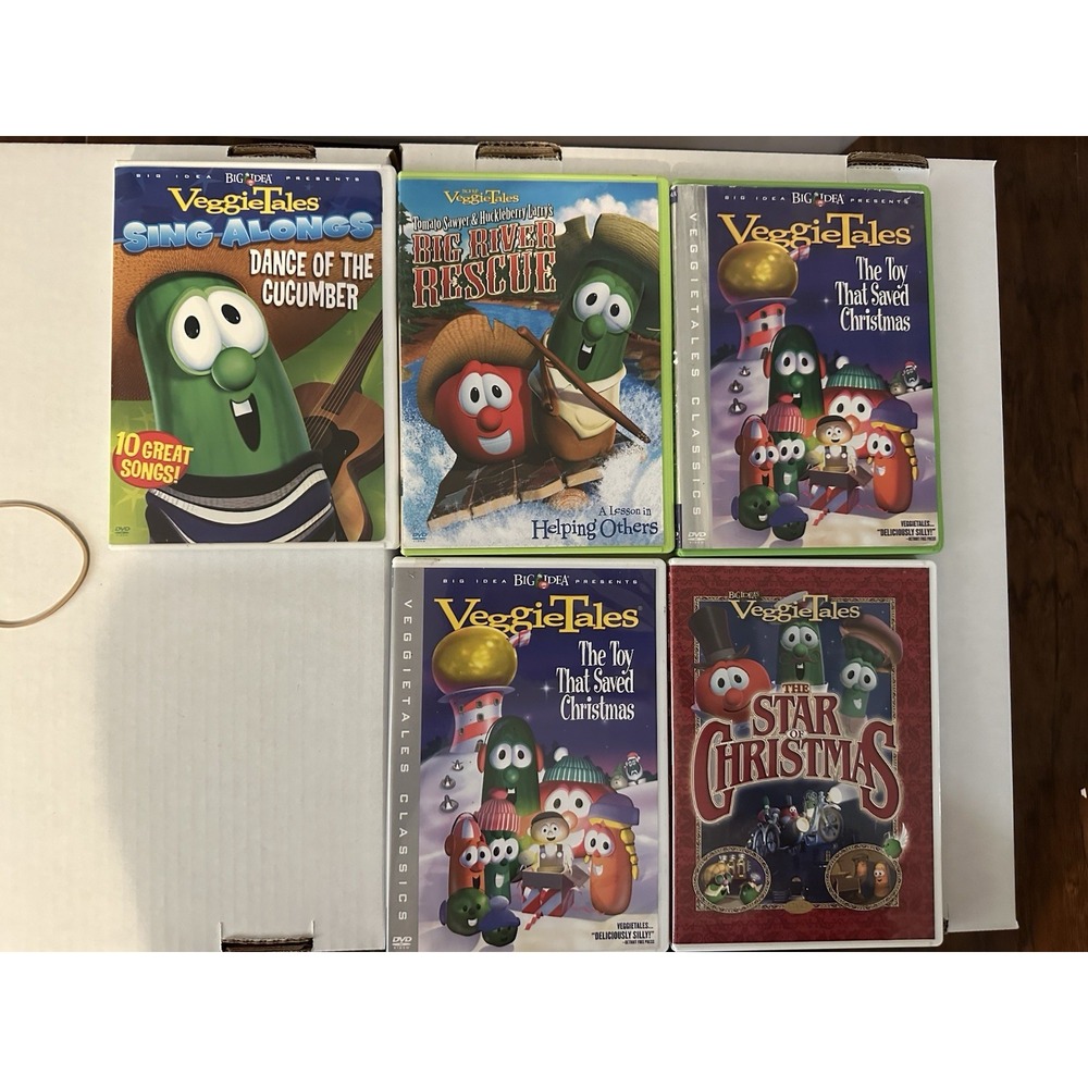 VeggieTales DVD Lot of 5 Christian Kids Family Movies Christmas Adventure